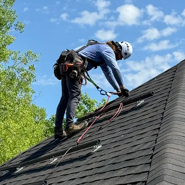 Residential solar panels on a home