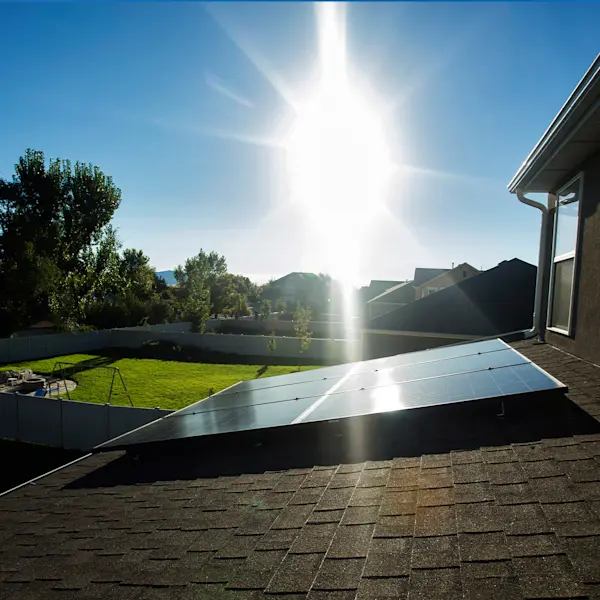 Sun Power team and solar installation